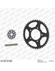 Kit chaine moto 15x46 520 AFAM - Couronne acier - Type de chaine au choix - Suzuki SFV 650 Gladius 2009-2016