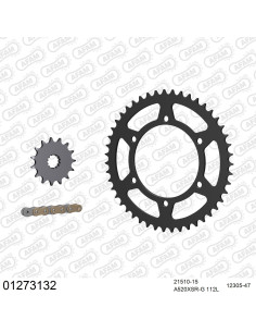 Kit chaine moto 15x47 520 AFAM - Couronne acier - Type de chaine au choix - Yamaha MT-03 N 2006-2013