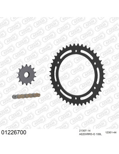 Kit chaine moto 14x44 520 AFAM - Couronne acier - Type de chaine au choix - Yamaha TT 250 R 1993-1999