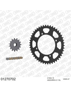 Kit chaine moto 15x47 520 AFAM - Couronne acier - Type de chaine au choix - Yamaha TT 600 E 1994-2001