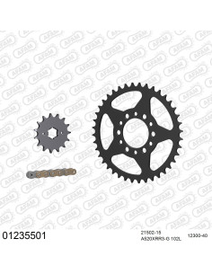 Kit chaine moto 15x40 520 AFAM - Couronne acier - Type de chaine au choix - Yamaha XT 350 1985-1998