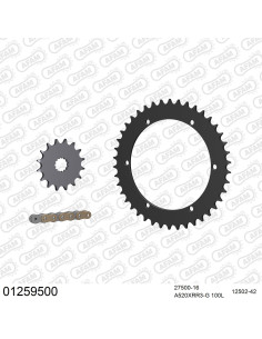 Kit chaine moto 16x42 520 AFAM - Couronne acier - Type de chaine au choix - Yamaha XT 500 1976-1989