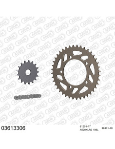 Kit chaine moto 17x40 520 AFAM - Couronne alu - Type de chaine au choix - Aprilia 125 RS 2006-2012