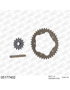 Kit chaine moto 14x38 520 AFAM - Couronne alu - Type de chaine au choix - Ducati 748 / 916 1995-2002
