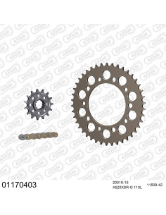 Kit chaine moto 15x42 520 AFAM - Couronne alu - Type de chaine au choix - Honda CB 600 F Hornet 1998-2006