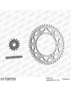 Kit chaine moto 14x48 520 AFAM - Couronne alu - Type de chaine au choix - Kawasaki KDX 250 1991-1995