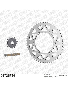 Kit chaine moto 14x52 520 AFAM - Couronne alu - Type de chaine au choix - Kawasaki KDX 250 B2 1982