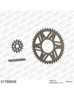 Kit chaine moto 15x42 520 AFAM - Couronne alu - Type de chaine au choix - Kawasaki Z 1000 ABS 2010-2013