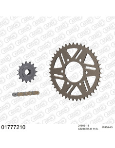 Kit chaine moto 15x43 520 AFAM - Couronne alu - Type de chaine au choix - Kawasaki Z 750 2004-2013