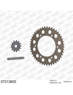 Kit chaine moto 13x45 520 AFAM - Couronne alu - Type de chaine au choix - KTM 125 LC2 1996-1998