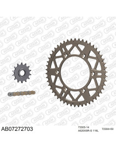 Kit chaine moto 14x50 520 AFAM - Couronne alu - Type de chaine au choix - KTM SXC 625 2003-2007