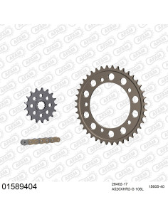 Kit chaine moto 17x40 520 AFAM - Couronne alu - Type de chaine au choix - Suzuki SV 1000 S 2003-2007