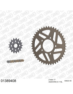 Kit chaine moto 17x45 520 AFAM - Couronne alu - Type de chaine au choix - Yamaha 1000 R1 SP 2006