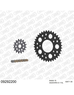 Kit chaine moto 16x36 525 AFAM - Couronne acier - Type de chaine au choix - Benelli TNT 1130 Sport 2004-2009