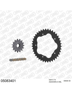 Kit chaine moto 15x39 525 AFAM - Couronne acier - Type de chaine au choix - Ducati 848 EVO 2008-2013