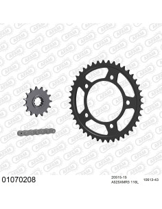 Kit chaine moto 15x43 525 AFAM - Couronne acier - Type de chaine au choix - Honda CBF 600 N 2004-2007