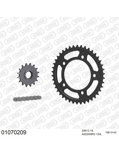 Kit chaine moto 16x42 525 AFAM - Couronne acier - Type de chaine au choix - Honda CBF 600 NA ABS 2008-2012