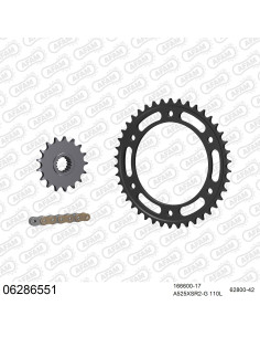 Kit chaine moto 17x42 525 AFAM - Couronne acier - Type de chaine au choix - Husqvarna Nuda 900 2012-2013