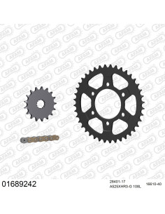 Kit chaine moto 17x40 525 AFAM - Couronne acier - Type de chaine au choix - Kawasaki ZX 10 R 2006-2007