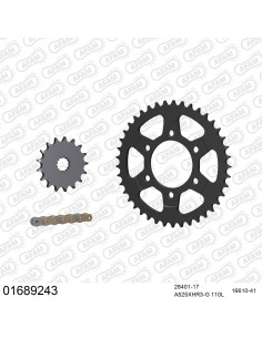 Kit chaine moto 17x41 525 AFAM - Couronne acier - Type de chaine au choix - Kawasaki ZX 10 R 2008-2010