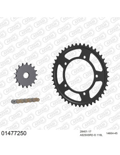 Kit chaine moto 17x45 525 AFAM - Couronne acier - Type de chaine au choix - Suzuki 750 GSXR 2006-2010