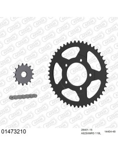 Kit chaine moto 15x48 525 AFAM - Couronne acier - Type de chaine au choix - Suzuki GSF 650 S Bandit 2007-2015