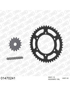 Kit chaine moto 16x45 525 AFAM - Couronne acier - Type de chaine au choix - Suzuki GSX-R 600 1997