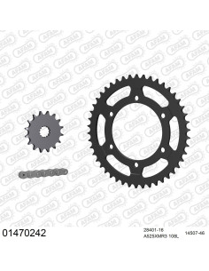 Kit chaine moto 16x46 525 AFAM - Couronne acier - Type de chaine au choix - Suzuki GSX-R 600 1998-2000