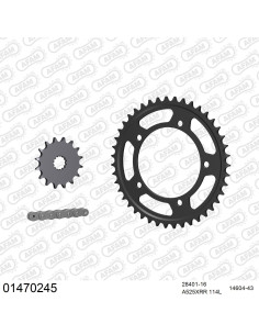 Kit chaine moto 16x43 525 AFAM - Couronne acier - Type de chaine au choix - Suzuki GSX-R 600 2006-2010