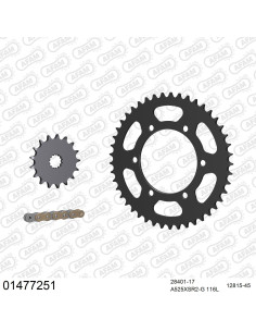 Kit chaine moto 17x45 525 AFAM - Couronne acier - Type de chaine au choix - Suzuki GSXR 750 2011-2017