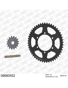 Kit chaine moto 16x50 525 AFAM - Couronne acier - Type de chaine au choix - Triumph 800 Tiger XC 2015-2019