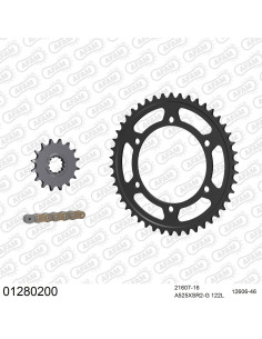 Kit chaine moto 16x46 525 AFAM - Couronne acier - Type de chaine au choix - Yamaha FZ8 S 2010-2016