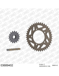 Kit chaine moto 17x42 525 AFAM - Couronne alu - Type de chaine au choix - Aprilia RSV 1000 R / SP 1998-2003