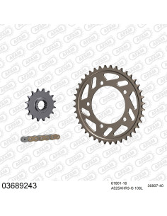 Kit chaine moto 16x40 525 AFAM - Couronne alu - Type de chaine au choix - Aprilia RSV4 1000 Factory 2009-2010