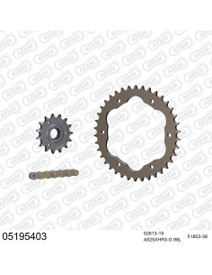 Kit chaine moto 15x38 525 AFAM - Couronne alu - Type de chaine au choix - Ducati 1198 2009-2011