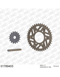 Kit chaine moto 17x40 525 AFAM - Couronne alu - Type de chaine au choix - Kawasaki ZX 10 R 2006-2007