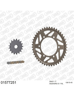 Kit chaine moto 17x45 525 AFAM - Couronne alu - Type de chaine au choix - Suzuki GSX-R 750 2011-2017