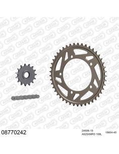 Kit chaine moto 15x45 525 AFAM - Couronne alu - Type de chaine au choix - Triumph 600 Daytona 2003-2004