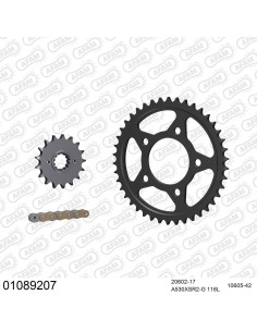 Kit chaine moto 17x42 530 AFAM - Couronne acier - Type de chaine au choix - Honda CB 1000 F Super Four 1993-1997