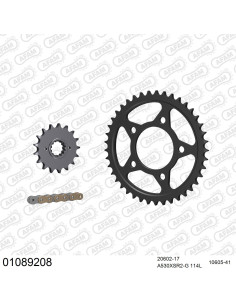 Kit chaine moto 17x41 530 AFAM - Couronne acier - Type de chaine au choix - Honda CBR 1000 F 1996-1999