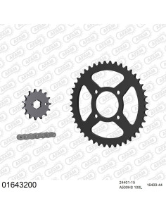 Kit chaine moto 15x44 530 AFAM - Couronne acier - Type de chaine au choix - Kawasaki KZ 400 1978-1980