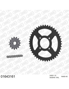 Kit chaine moto 15x45 530 AFAM - Couronne acier - Type de chaine au choix - Kawasaki Z 400 LTD 1977-1979