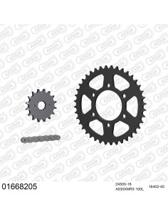 Kit chaine moto 16x40 530 AFAM - Couronne acier - Type de chaine au choix - Kawasaki Z 550 B2-3 1981-1982