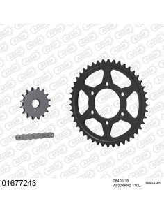 Kit chaine moto 16x45 530 AFAM - Couronne acier - Type de chaine au choix - Kawasaki ZXR 750 J1-2 1991-1992