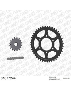 Kit chaine moto 16x44 530 AFAM - Couronne acier - Type de chaine au choix - Kawasaki ZXR 750 L1-2-3 1993-1995