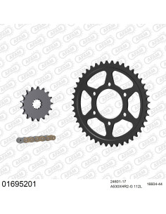 Kit chaine moto 17x44 530 AFAM - Couronne acier - Type de chaine au choix - Kawasaki ZZR 1200 2002-2005