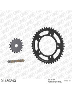 Kit chaine moto 17x43 530 AFAM - Couronne acier - Type de chaine au choix - Suzuki 1000 GSXR 2007-2008