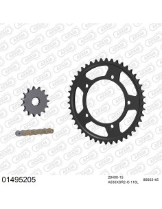 Kit chaine moto 15x45 530 AFAM - Couronne acier - Type de chaine au choix - Suzuki GSF 1200 S 2006