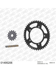 Kit chaine moto 15x45 530 AFAM - Couronne acier - Type de chaine au choix - Suzuki GSF 1200 SA 2006