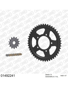 Kit chaine moto 14x47 530 AFAM - Couronne acier - Type de chaine au choix - Suzuki GSX-R 1100 1986-1987